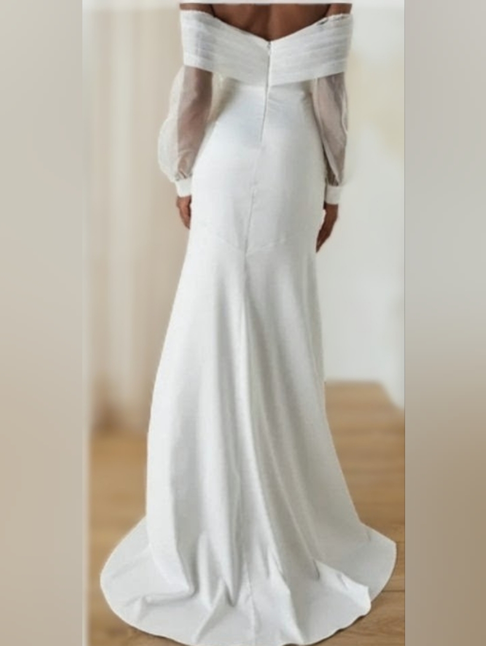 Lulu's White Satin Organza Off-the-Shoulder Maxi Dress